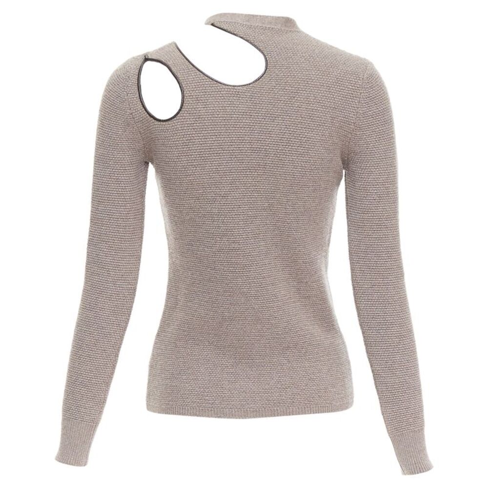 Tom Ford Taupe Wool Leather Sweater - Picture 1 of 9